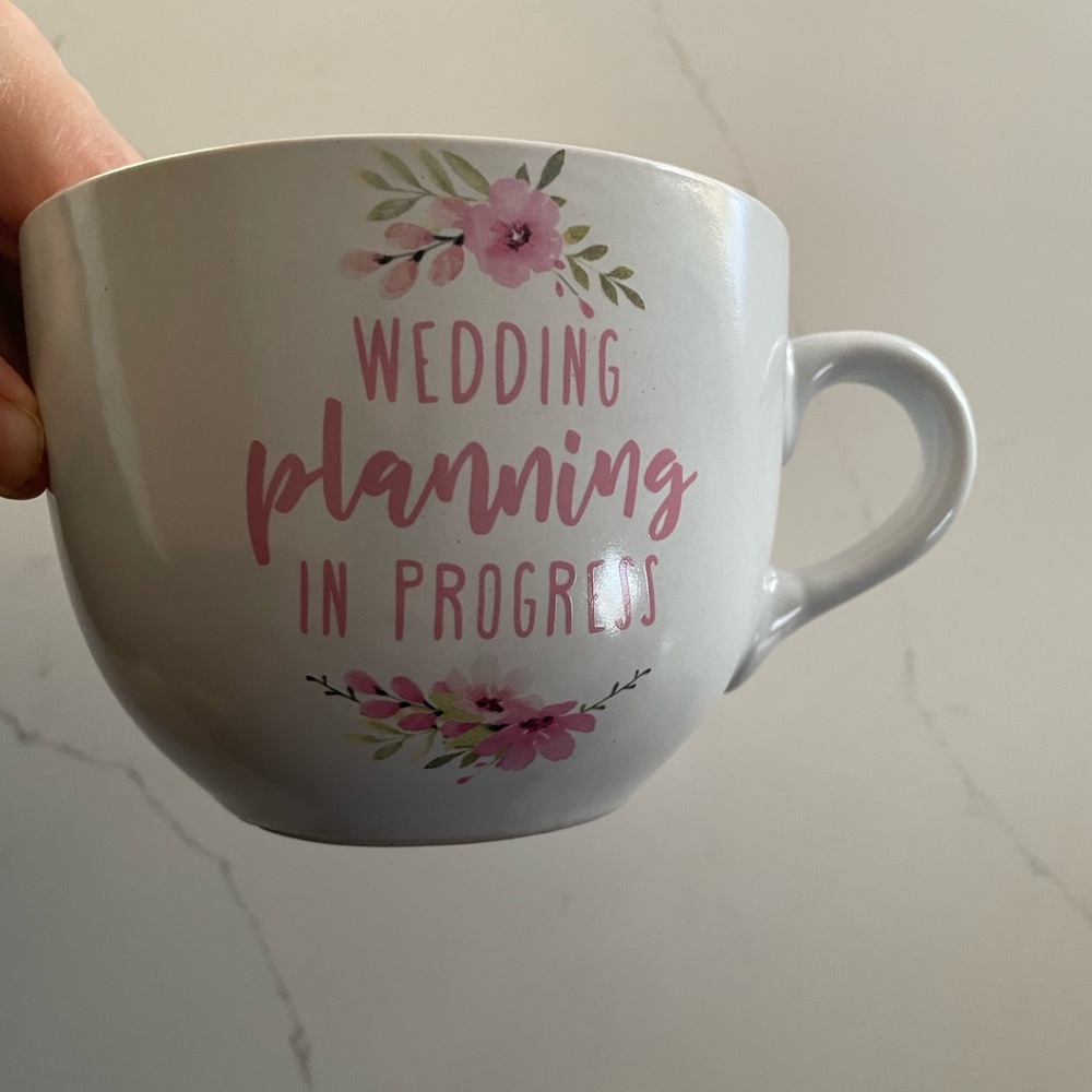 Floral Pink and White Wedding Planning Mug